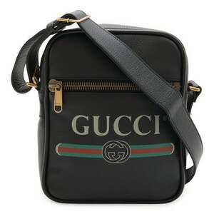 GUCCI Authentic Black Leather Shoulder Bag